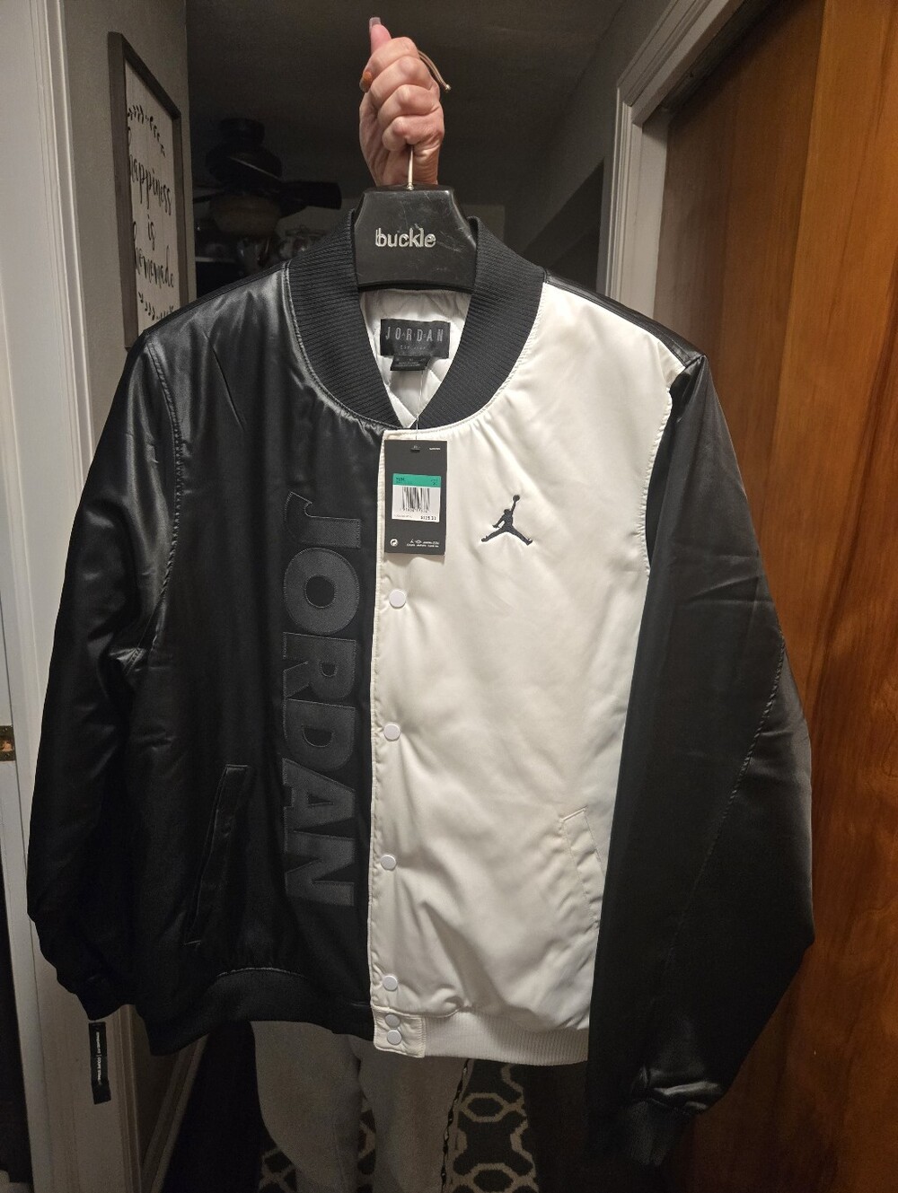 Jordan Black and White Two-Tone Bomber Jacket